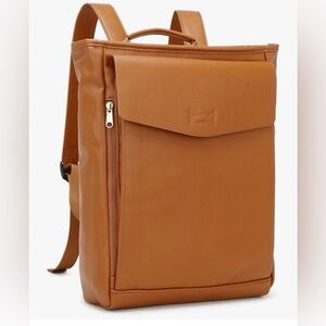Kah&Kee Leather Laptop Backpack Diaper Bag Brown Travel Doctor Teacher Computer